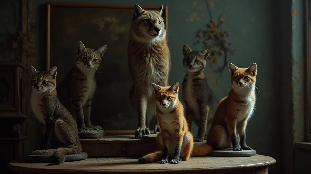 Antique animal mount collection.