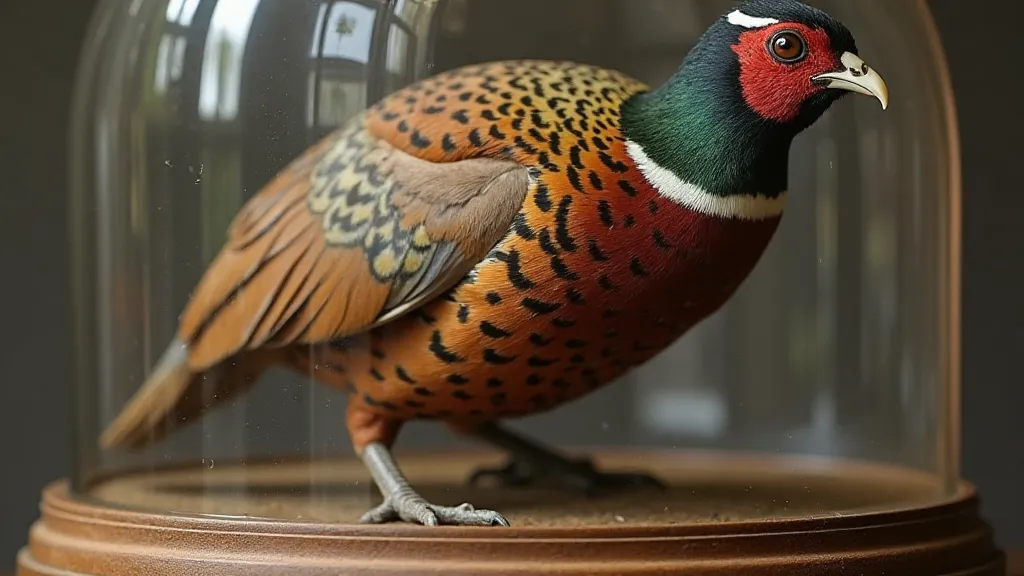 Antique pheasant taxidermy mount