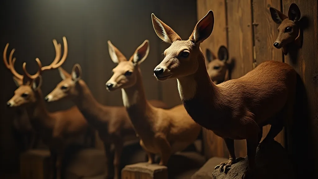 Collection of antique taxidermy specimens.
