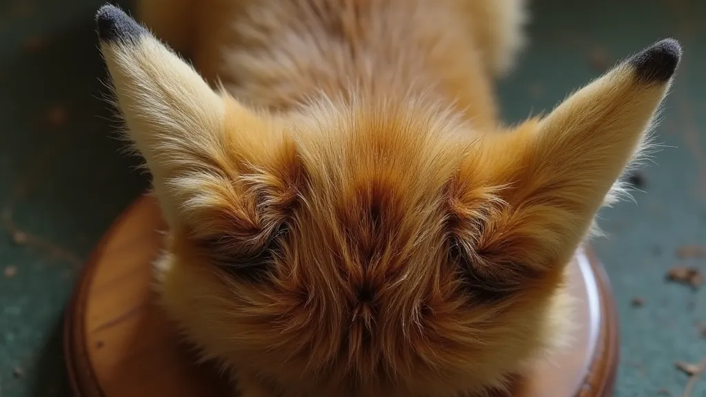 Back of an antique fox taxidermy mount
