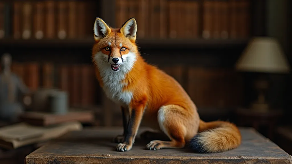 Antique taxidermied red fox