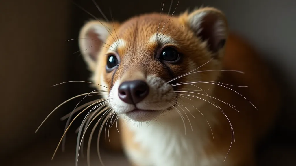 Close-up of a stoat mount