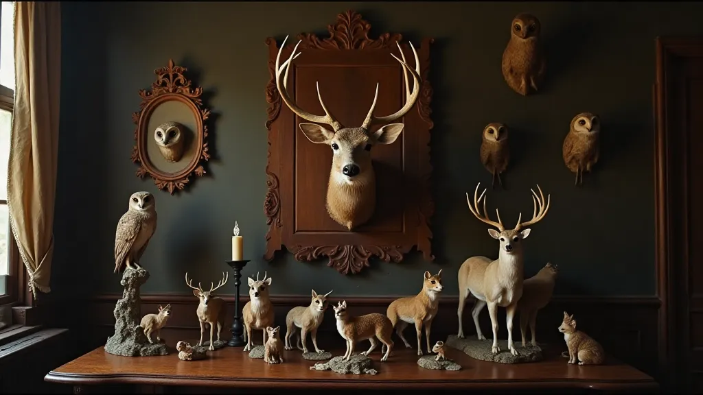 Antique taxidermy collection
