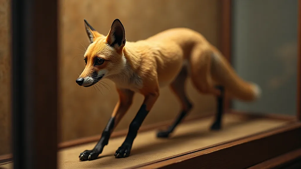 Vintage fox taxidermy mount